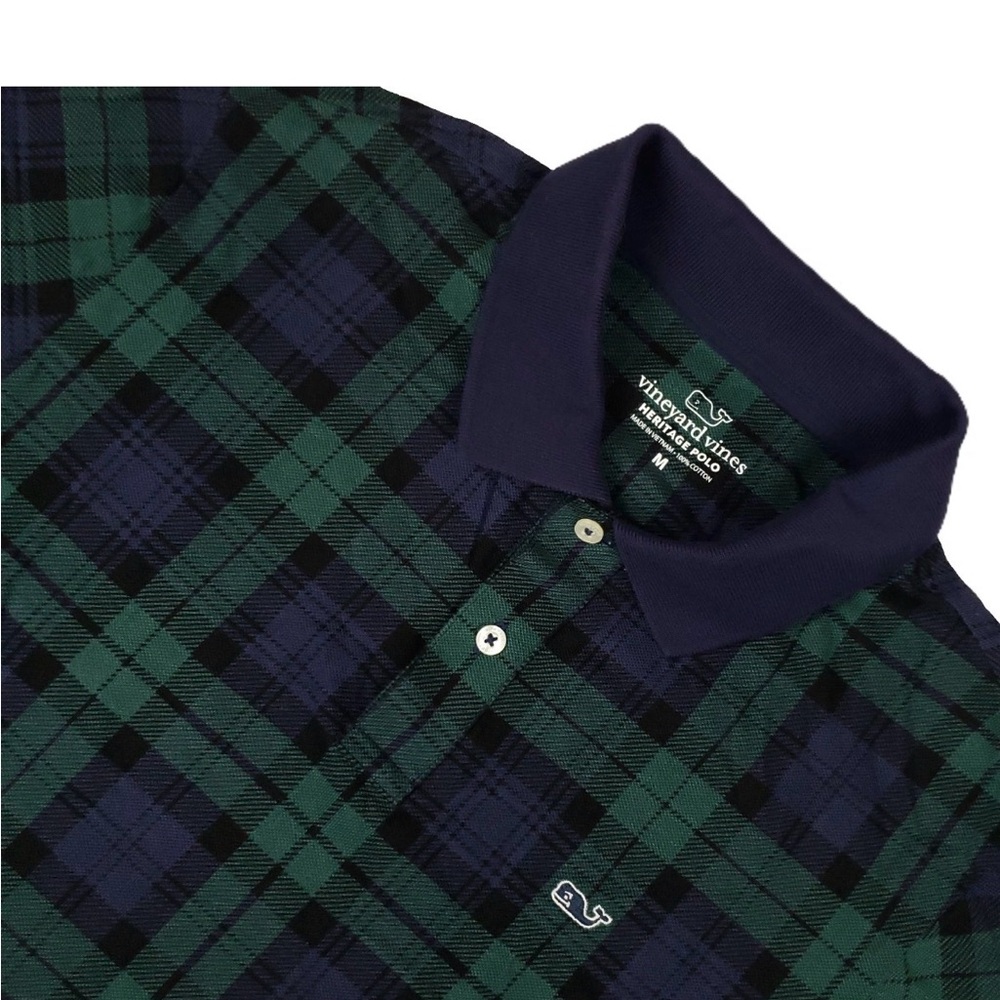 Vineyard Vines men's Blackwatch plaid stretch pique polo shirt XL - Picture 3 of 4